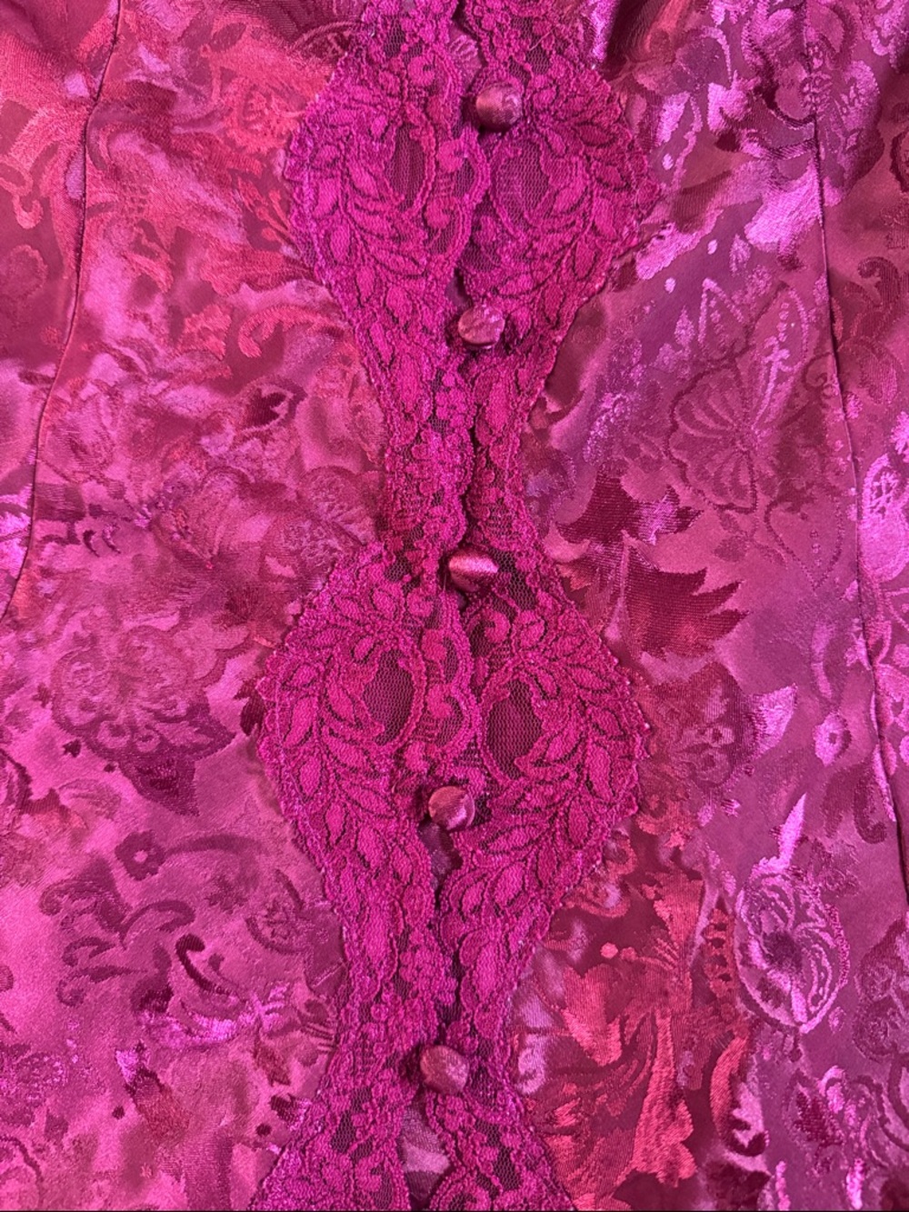 GOLD LABEL VINTAGE Victorias Secret Berry Lace Trim Slip Dress SZ S - Picture 3 of 6